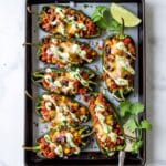 Turkey Stuffed Poblano Peppers with Avocado Crema Recipe
