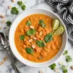 Sweet Potato Peanut Soup with Spinach and Coconut Milk Recipe