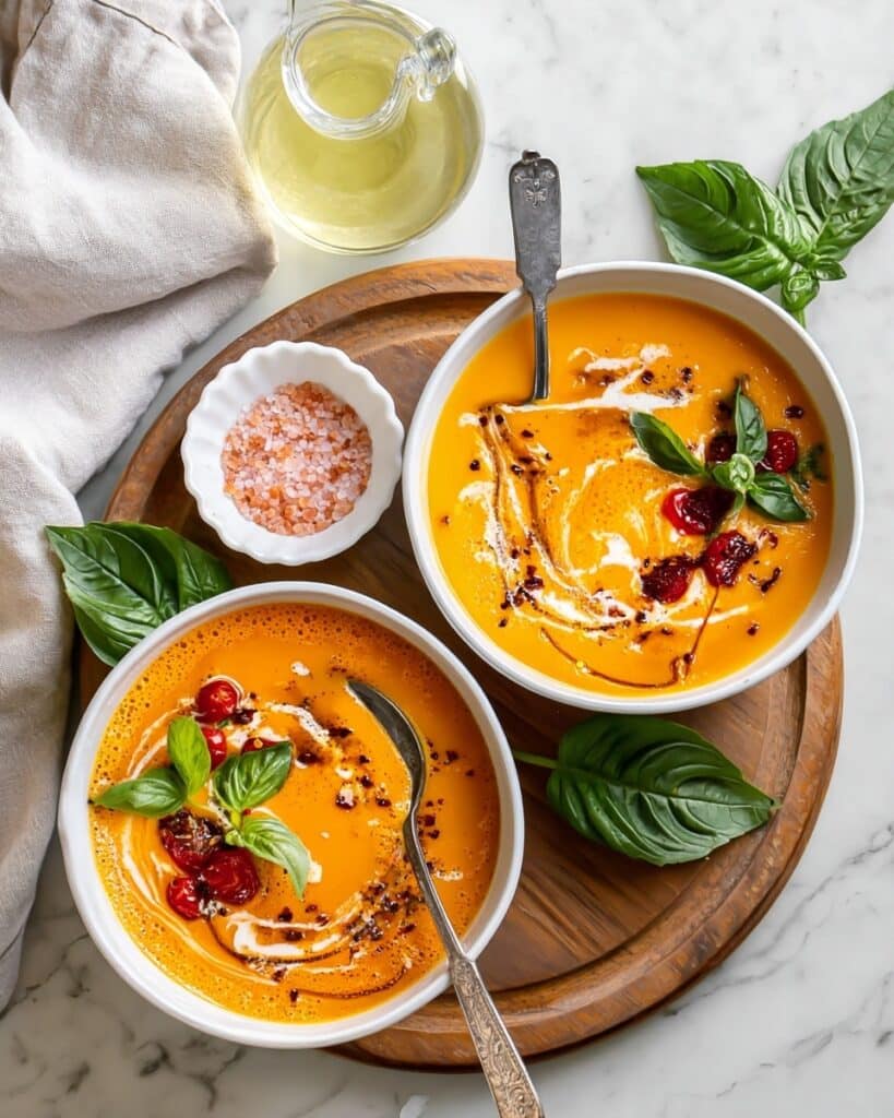 Roasted Creamy Tomato Carrot Soup Recipe