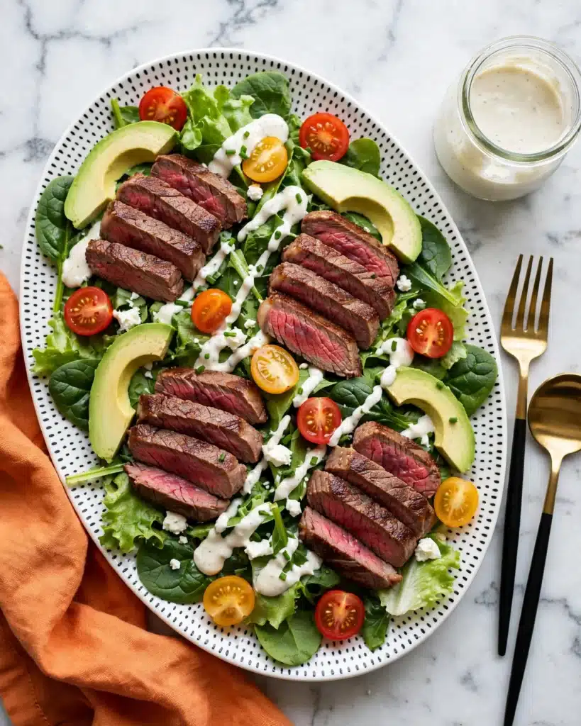 Grilled Steak Salad with Creamy Blue Cheese Dressing Recipe
