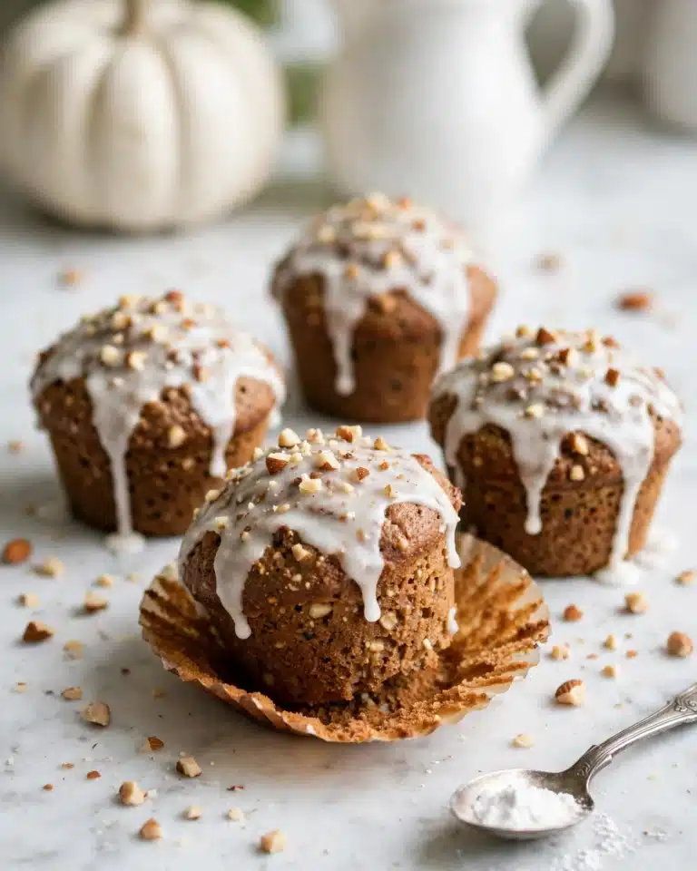 Pumpkin Carrot Cake Muffins with Spiced Vanilla Glaze Recipe