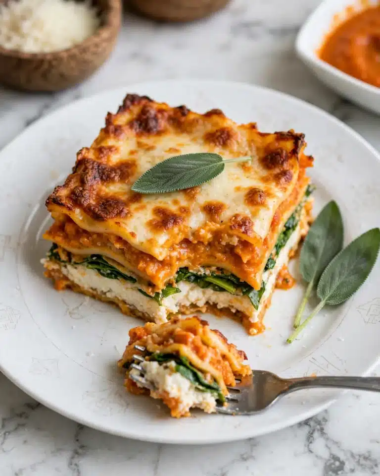 Vegetarian Pumpkin Spinach Lasagna Recipe
