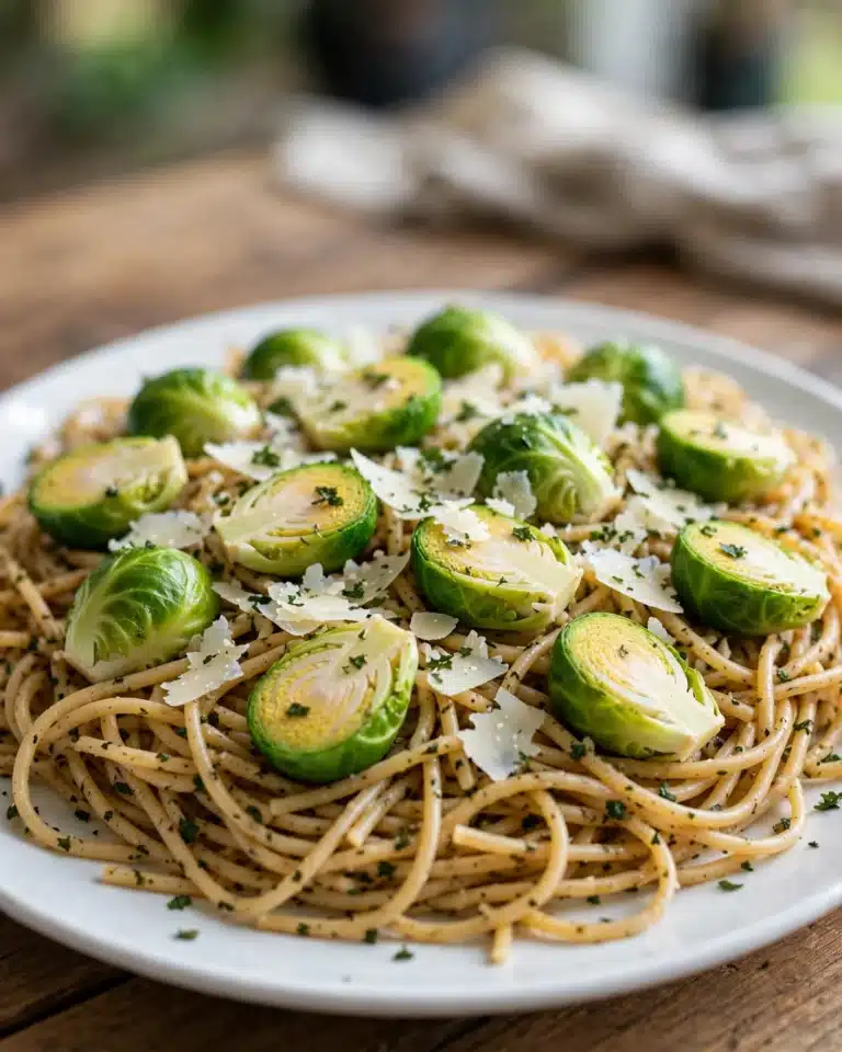 Pasta with Brussels Sprouts, Pesto and Pecorino Recipe