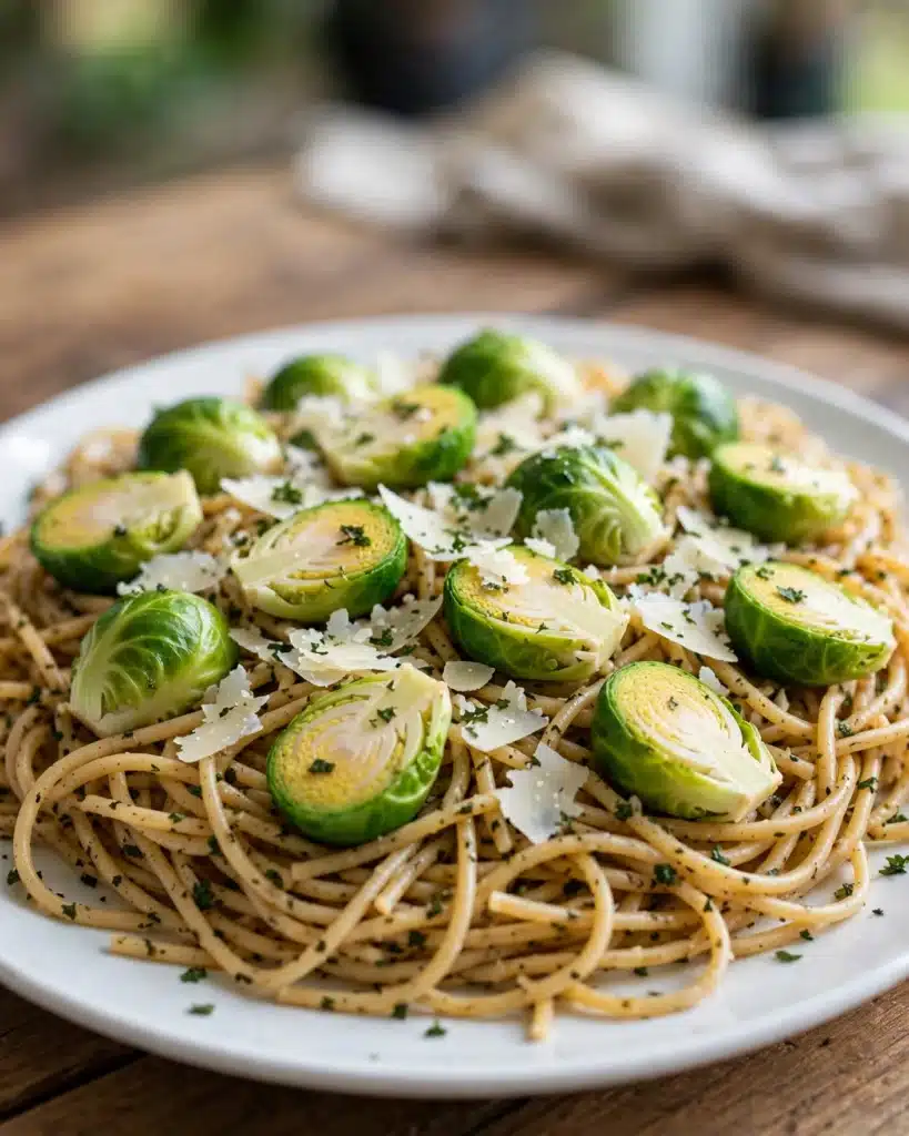 Pasta with Brussels Sprouts, Pesto and Pecorino Recipe