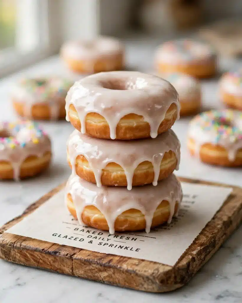 Air Fryer Vegan Donuts with Glaze and Optional Toppings Recipe