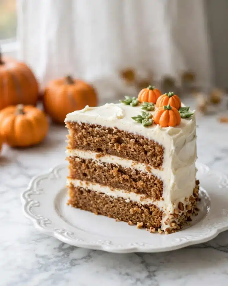 Pumpkin Crunch Cake with Caramelized Walnuts and White Chocolate Cream Cheese Frosting Recipe