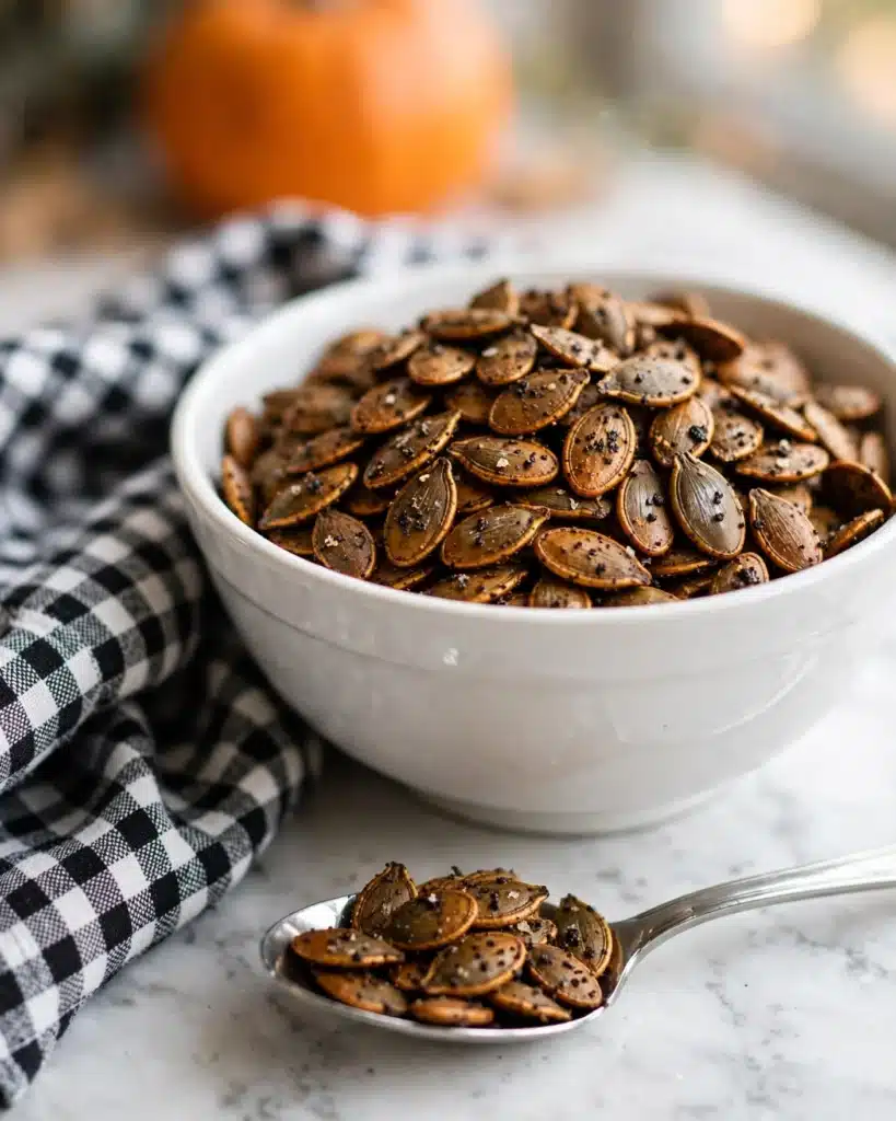 Chewy Roasted Pumpkin Seeds with Seasoned Crunch Recipe