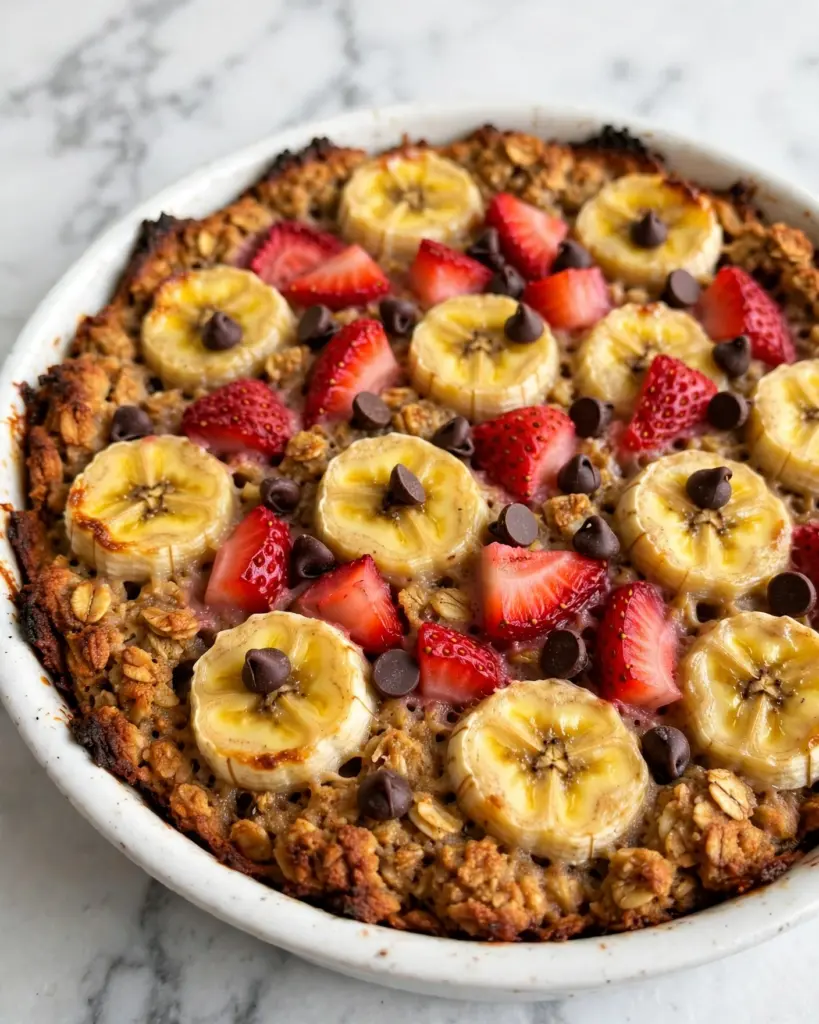 Strawberry Banana Baked Oatmeal Recipe