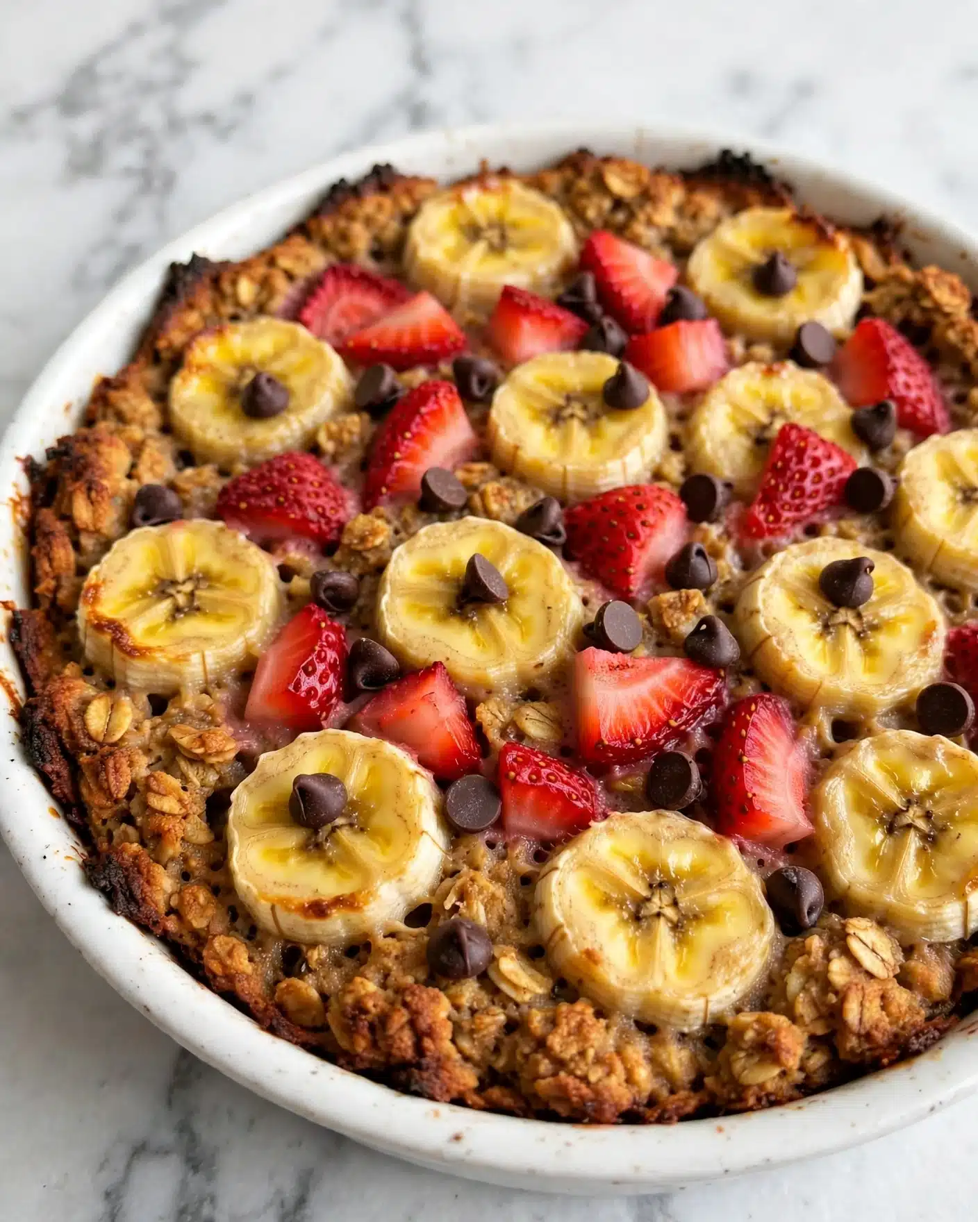 Strawberry Banana Baked Oatmeal Recipe