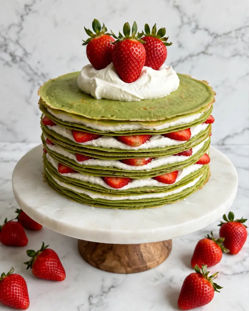 Matcha Mille Crepe Cake Recipe