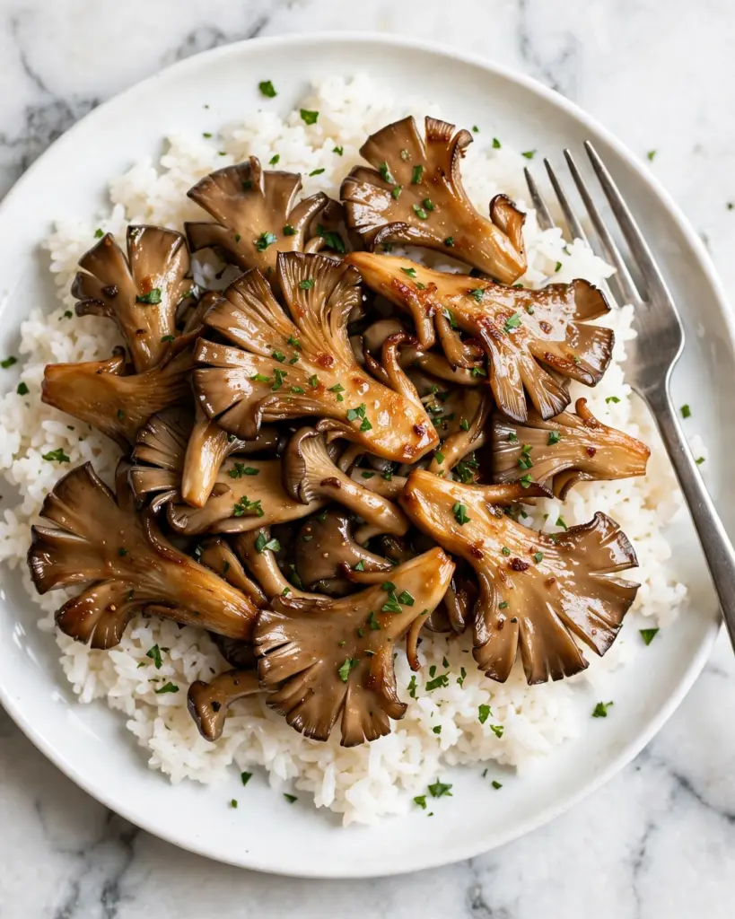 Sauteed Oyster Mushrooms with Soy-Balsamic Glaze Recipe