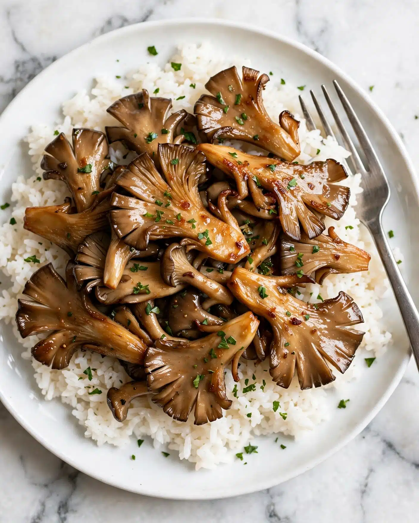 Sauteed Oyster Mushrooms with Soy-Balsamic Glaze Recipe