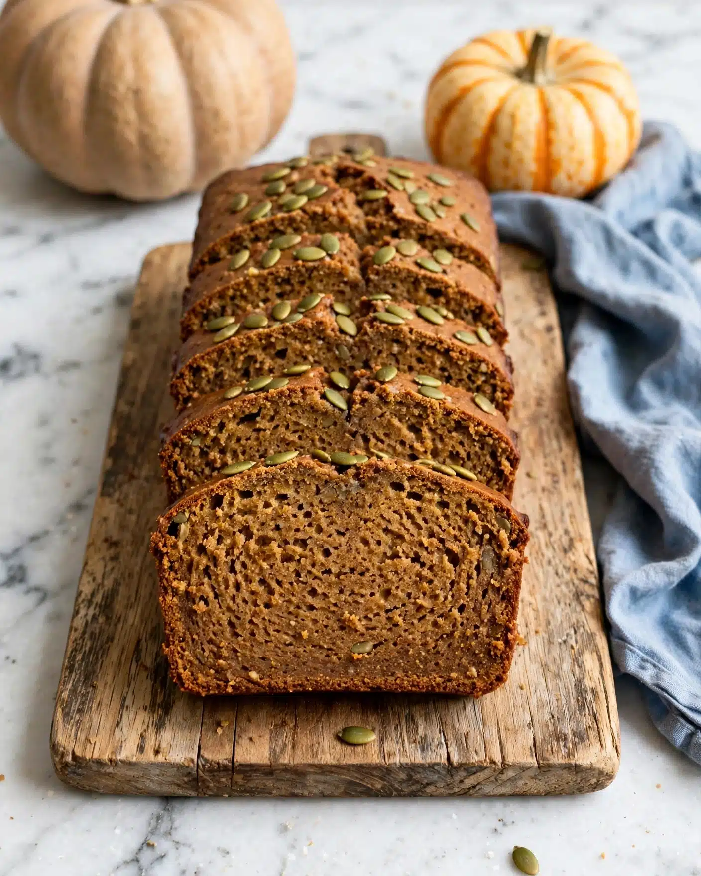 Chocolate Chip Pumpkin Bread with Pumpkin Seed Topping Recipe