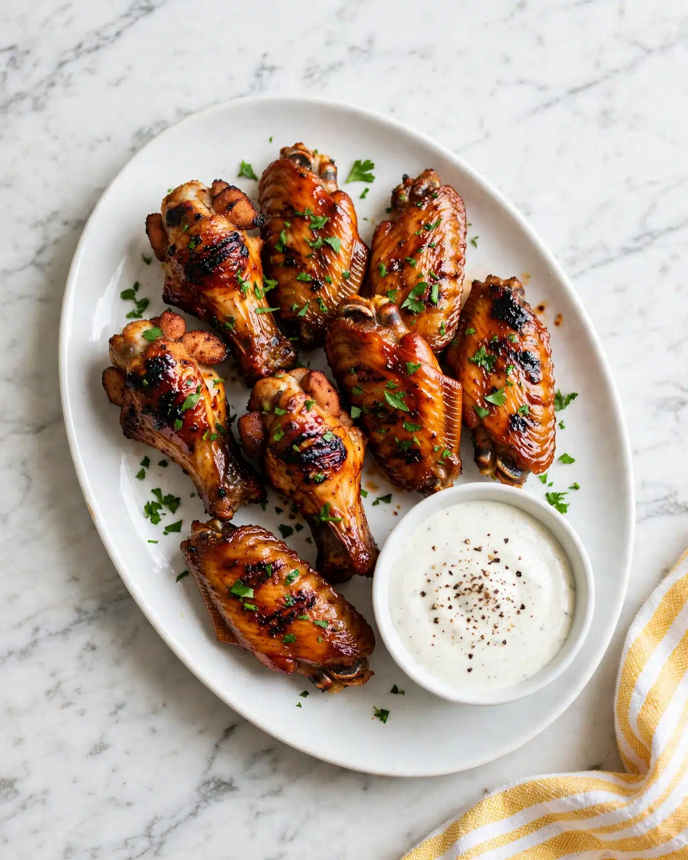Grilled Chicken Wings with Buffalo Sauce Recipe