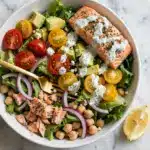 Mediterranean Salmon Quinoa Bowl with Lemon-Herb Marinade and Tzatziki Recipe