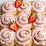 Strawberry Cinnamon Rolls with Strawberry Cream Cheese Frosting Recipe