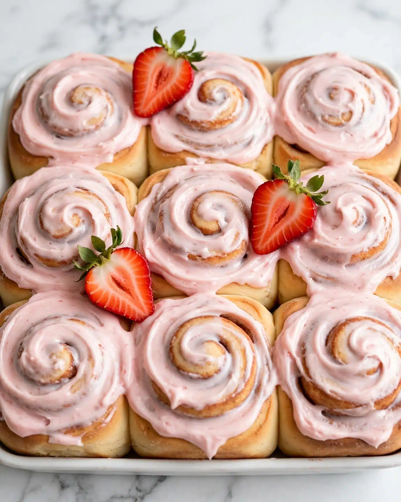 Strawberry Cinnamon Rolls with Strawberry Cream Cheese Frosting Recipe